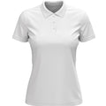White - Front - Stedman Womens-Ladies Lux Cotton Polo Shirt