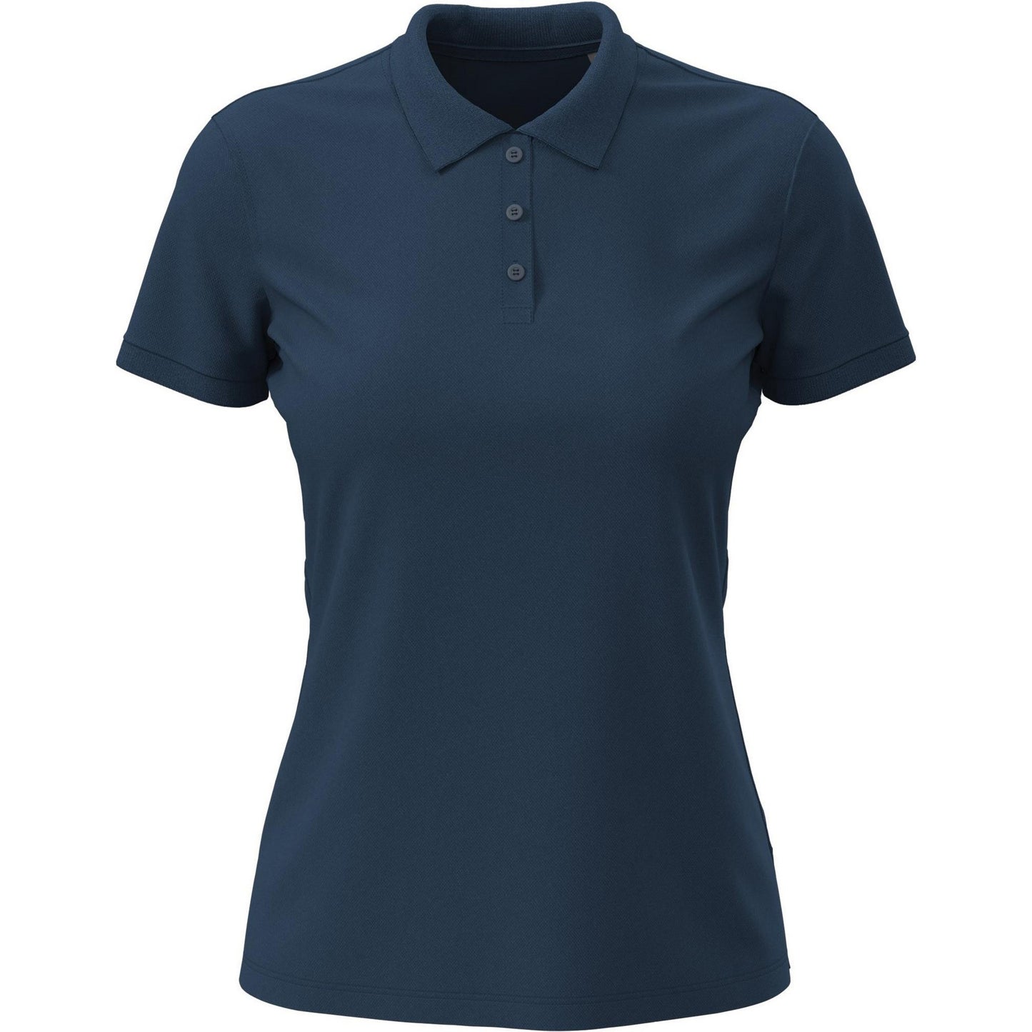 Navy - Front - Stedman Womens-Ladies Lux Cotton Polo Shirt