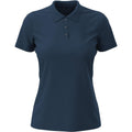 Navy - Front - Stedman Womens-Ladies Lux Cotton Polo Shirt