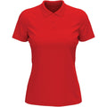 Scarlet Red - Front - Stedman Womens-Ladies Lux Cotton Polo Shirt