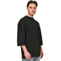 Black - Side - Casual Classics Unisex Adult Tall Oversized Half-Sleeved T-Shirt