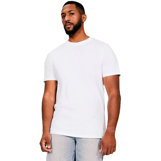 White - Front - Casual Classics Unisex Adult Combed Ringspun Cotton Tall and Slim T-Shirt