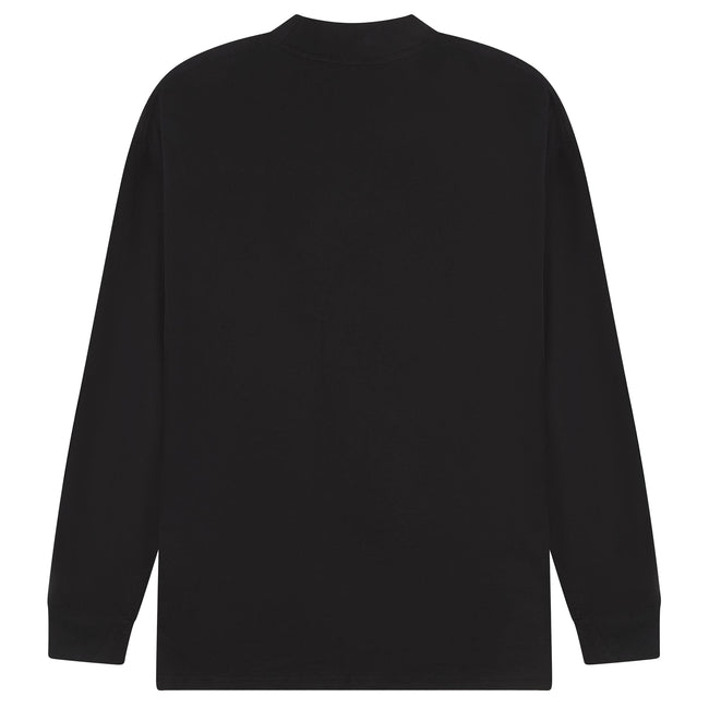 Black - Back - Casual Classics Unisex Adult Extended Neckline Tall Oversized Long-Sleeved T-Shirt