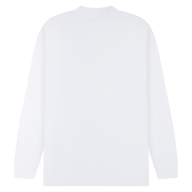 White - Back - Casual Classics Unisex Adult Extended Neckline Tall Oversized Long-Sleeved T-Shirt