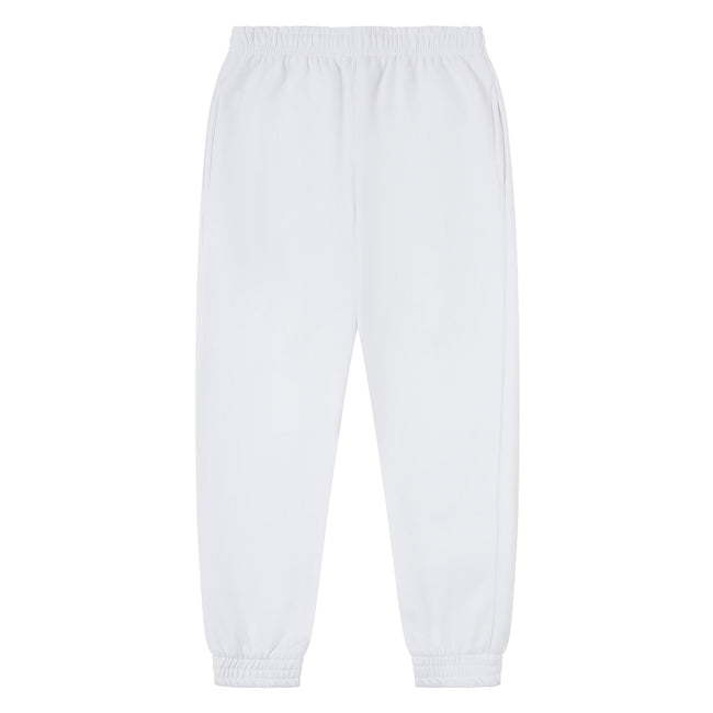 White - Front - Casual Classics Unisex Adult Premium Combed Cotton Jogging Bottoms