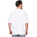 White - Lifestyle - Casual Classics Unisex Adult Interlock Combed Ringspun Cotton Extended Neckline Oversized T-Shirt