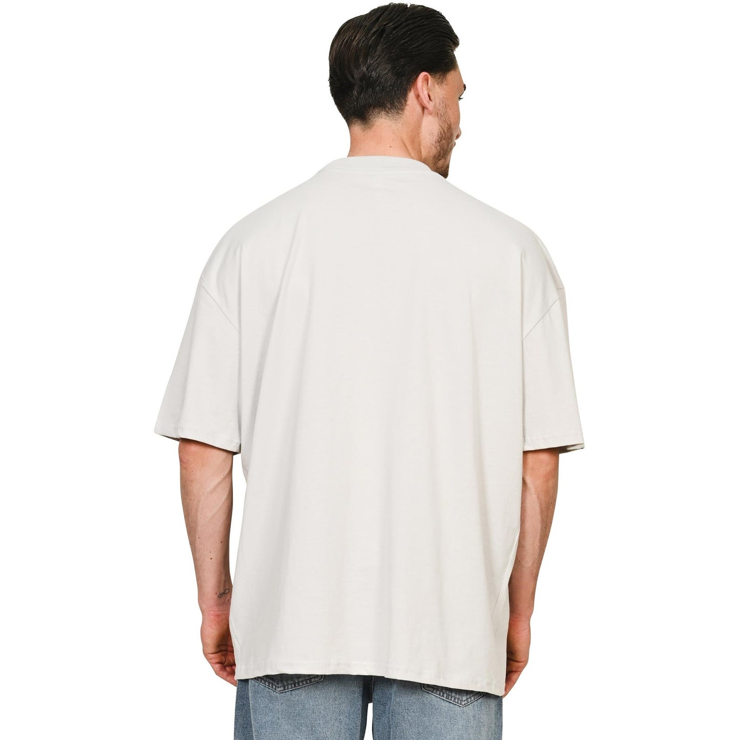 Lunar Grey - Lifestyle - Casual Classics Unisex Adult Combed Ringspun Cotton Extended Neckline Tall Oversized T-Shirt