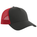Dark Grey-Red - Back - Atlantis Rapper 5 Panel Cotton Sustainable Trucker Cap