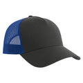 Dark Grey-Royal Blue - Back - Atlantis Rapper 5 Panel Cotton Sustainable Trucker Cap