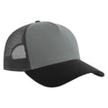 Grey-Dark Grey-Black - Back - Atlantis Rapper 5 Panel Cotton Sustainable Trucker Cap