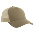Khaki-Stone - Back - Atlantis Rapper 5 Panel Cotton Sustainable Trucker Cap