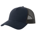 Navy-Dark Grey - Front - Atlantis Rapper 5 Panel Cotton Sustainable Trucker Cap