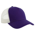 Purple-White - Back - Atlantis Rapper 5 Panel Cotton Sustainable Trucker Cap