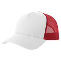 White-Red - Front - Atlantis Rapper 5 Panel Cotton Sustainable Trucker Cap