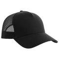 Black - Back - Atlantis Rapper 5 Panel Cotton Sustainable Trucker Cap