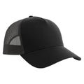 Black-Dark Grey - Back - Atlantis Rapper 5 Panel Cotton Sustainable Trucker Cap