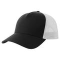 Black-White - Front - Atlantis Rapper 5 Panel Cotton Sustainable Trucker Cap