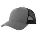 Grey-Black - Front - Atlantis Rapper 5 Panel Cotton Sustainable Trucker Cap