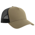 Khaki-Black - Back - Atlantis Rapper 5 Panel Cotton Sustainable Trucker Cap