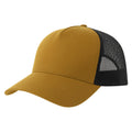 Mustard-Black - Front - Atlantis Rapper 5 Panel Cotton Sustainable Trucker Cap