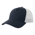 Navy-White - Front - Atlantis Rapper 5 Panel Cotton Sustainable Trucker Cap