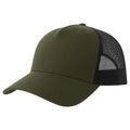 Olive-Black - Front - Atlantis Rapper 5 Panel Cotton Sustainable Trucker Cap