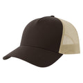 Brown-Stone - Front - Atlantis Rapper 5 Panel Cotton Sustainable Trucker Cap