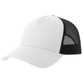 White-Black - Front - Atlantis Rapper 5 Panel Cotton Sustainable Trucker Cap