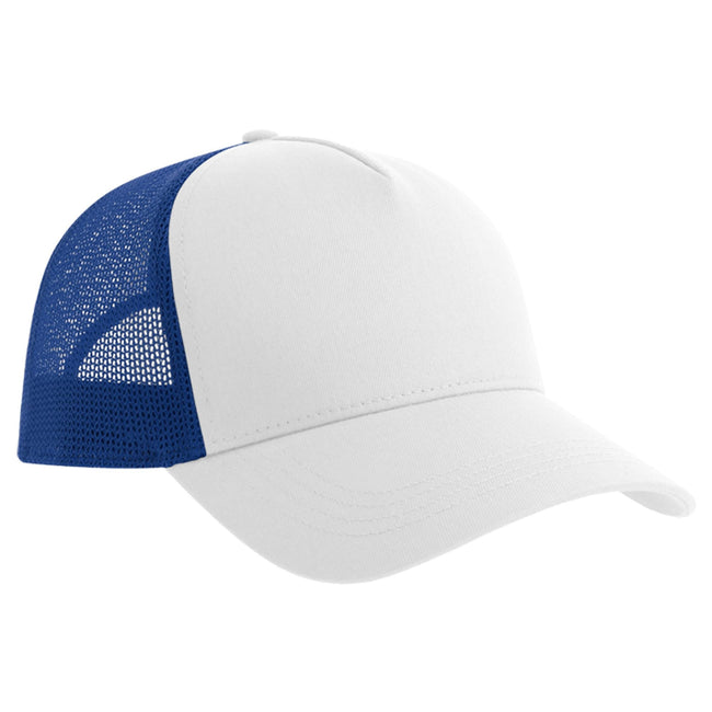 White-Royal Blue - Back - Atlantis Rapper 5 Panel Cotton Sustainable Trucker Cap