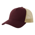 Burgundy-Stone - Front - Atlantis Rapper 5 Panel Cotton Sustainable Trucker Cap