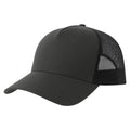 Dark Grey-Black - Front - Atlantis Rapper 5 Panel Cotton Sustainable Trucker Cap