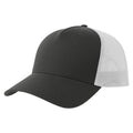 Dark Grey-White - Front - Atlantis Rapper 5 Panel Cotton Sustainable Trucker Cap