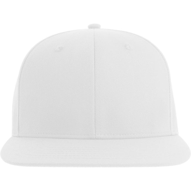 White - Front - Atlantis Unisex Adult James 6 Panel Recycled Polyester Snapback Cap