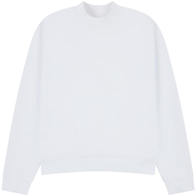 White - Front - Casual Classics Unisex Adult Premium Extended Neckline Boxy Oversized Sweatshirt