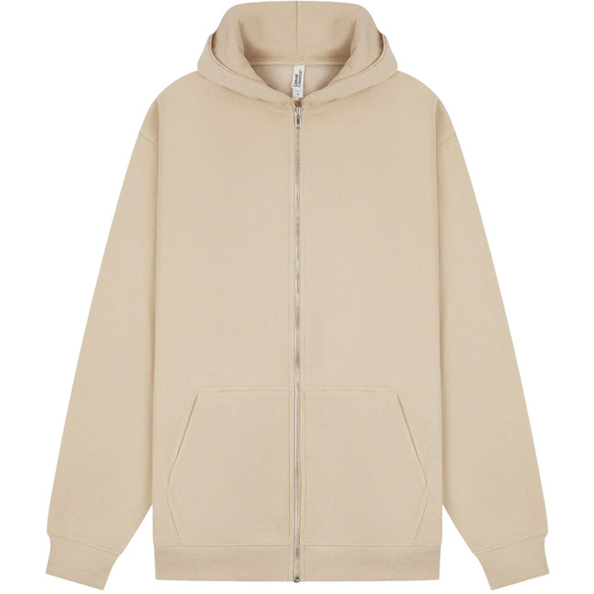 Stone - Front - Casual Classics Unisex Adult Premium Boxy Oversized Full Zip Hoodie