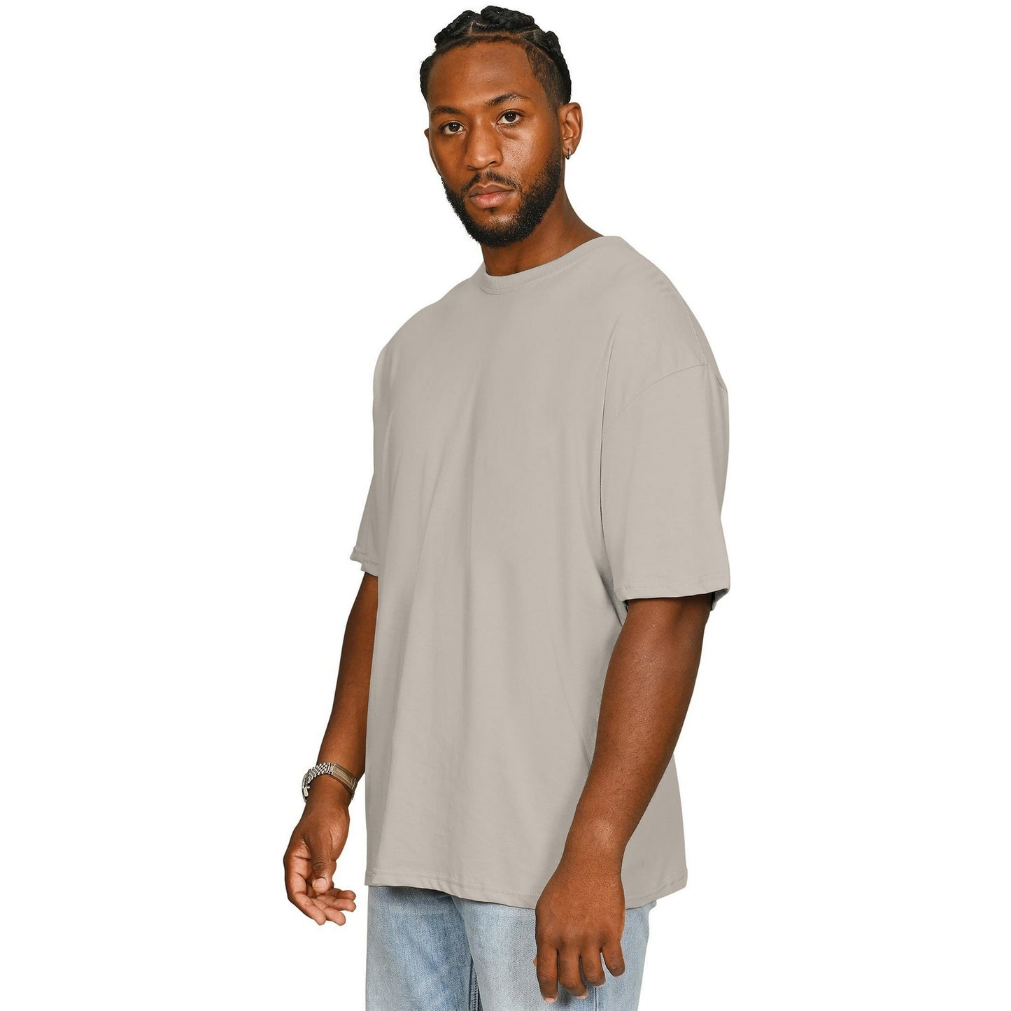 Stone - Side - Casual Classics Unisex Adult Core 180 Combed Ringspun Cotton Tall T-Shirt