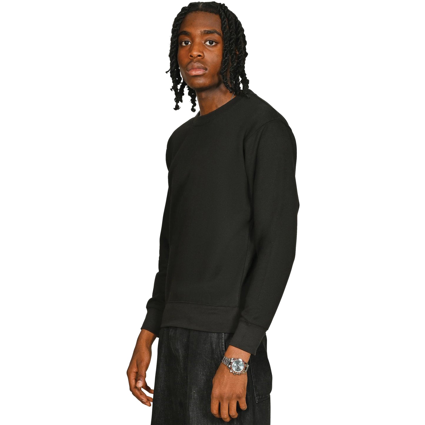 Black - Side - Casual Classics Unisex Adult Core Sweatshirt