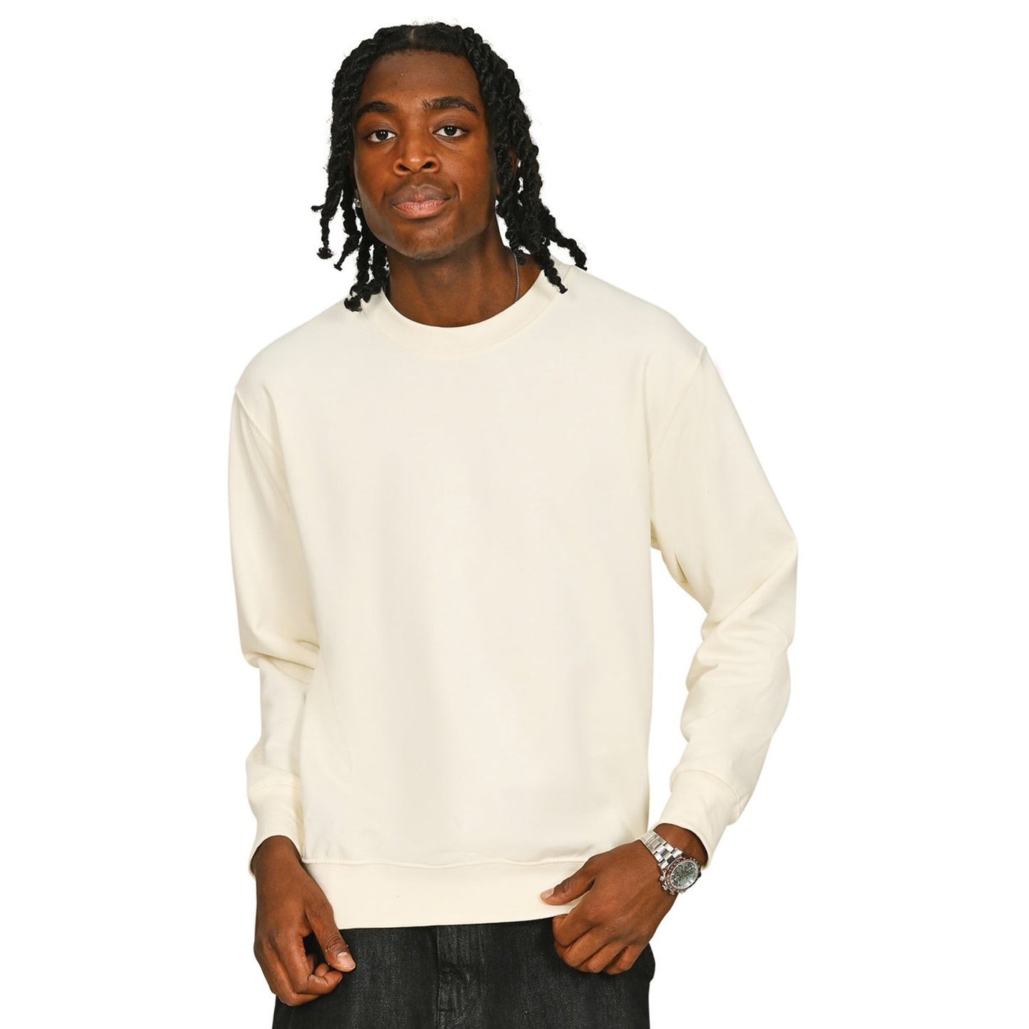 Ecru - Lifestyle - Casual Classics Mens Core Combed Cotton Regular Sweatshirt