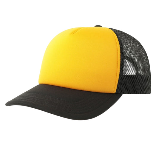 Yellow-Black - Front - Atlantis Unisex Adult Rapper-S 5 Panel Recycled Mid Visor Trucker Cap