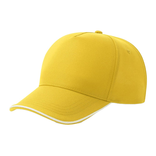 Yellow-White - Front - Atlantis Headwear Unisex Adult Recy Five Piping 5 Panel Recycled Structured Baseball Cap