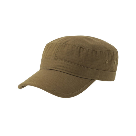 Olive - Front - Atlantis Headwear Army-S Unipanel Ripstop Army Cap