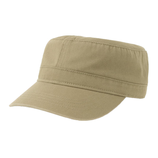Khaki - Front - Atlantis Unisex Adult Curved Organic Unstructured Cap