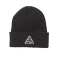 Black - Front - Addict Ribbed Embroidered Detail Beanie