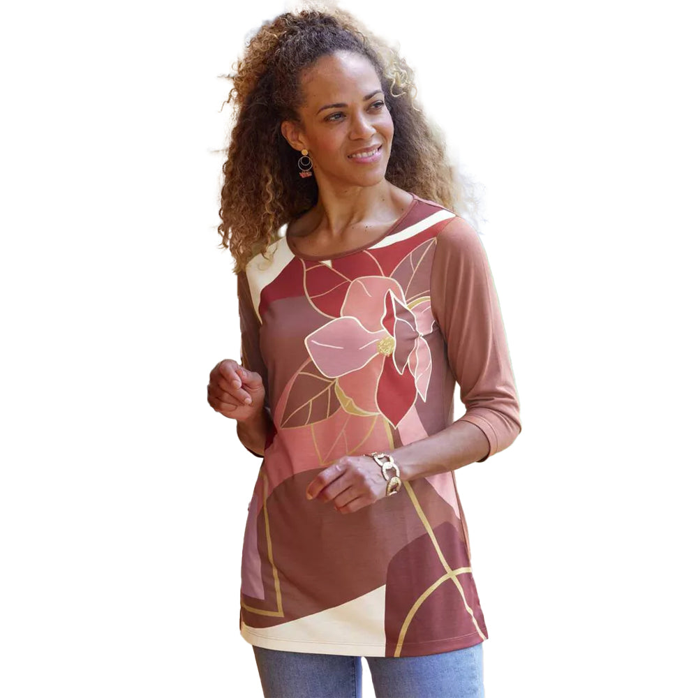 Pink - Back - Atlas for Women Womens-Ladies Graphic Print Top