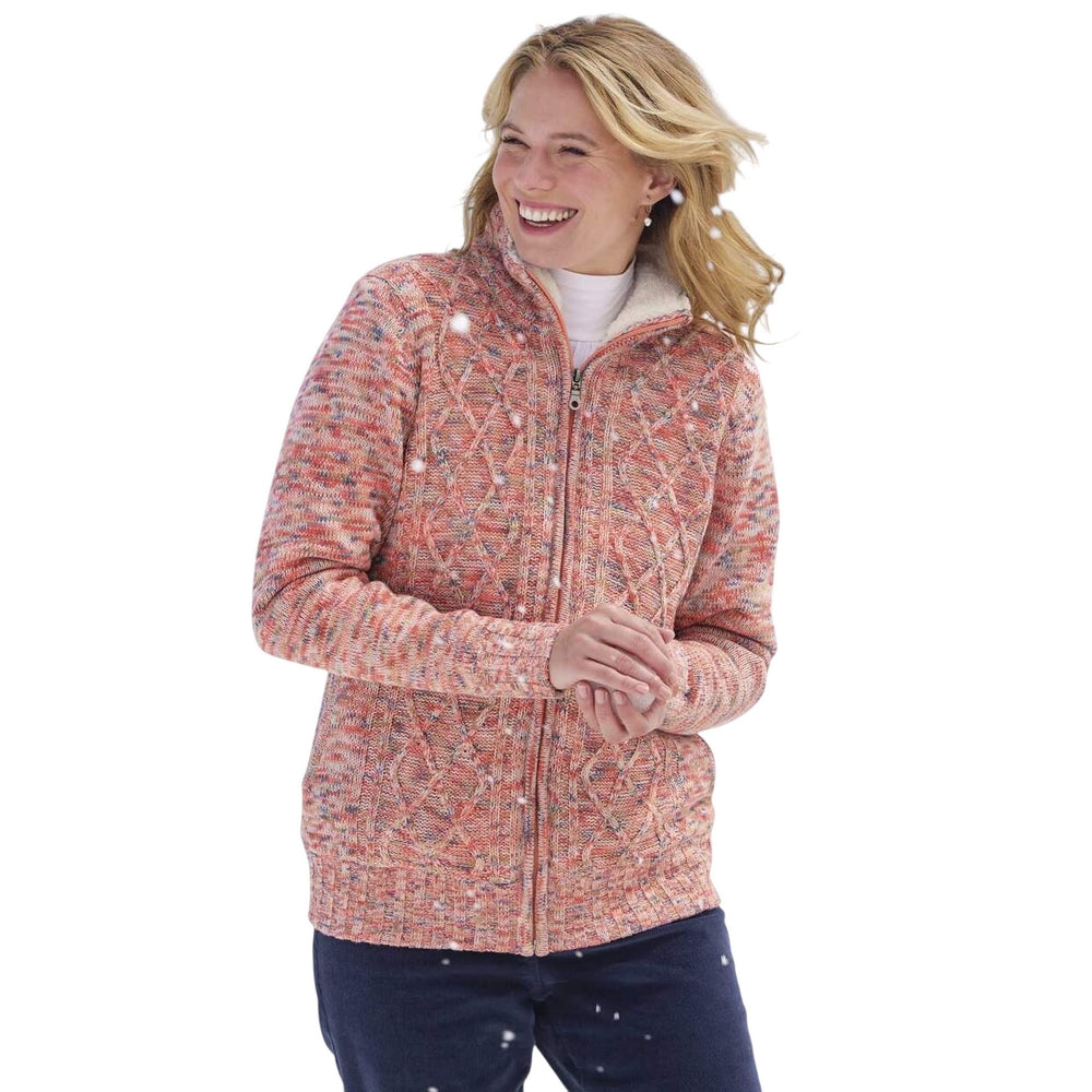 Pink - Side - Atlas for Women Womens-Ladies Knitted Jacket