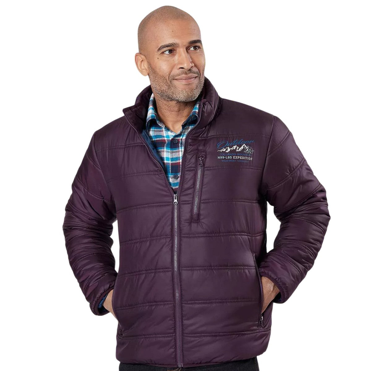 Burgundy - Lifestyle - Atlas For Men Mens Lightweight Puffer Jacket