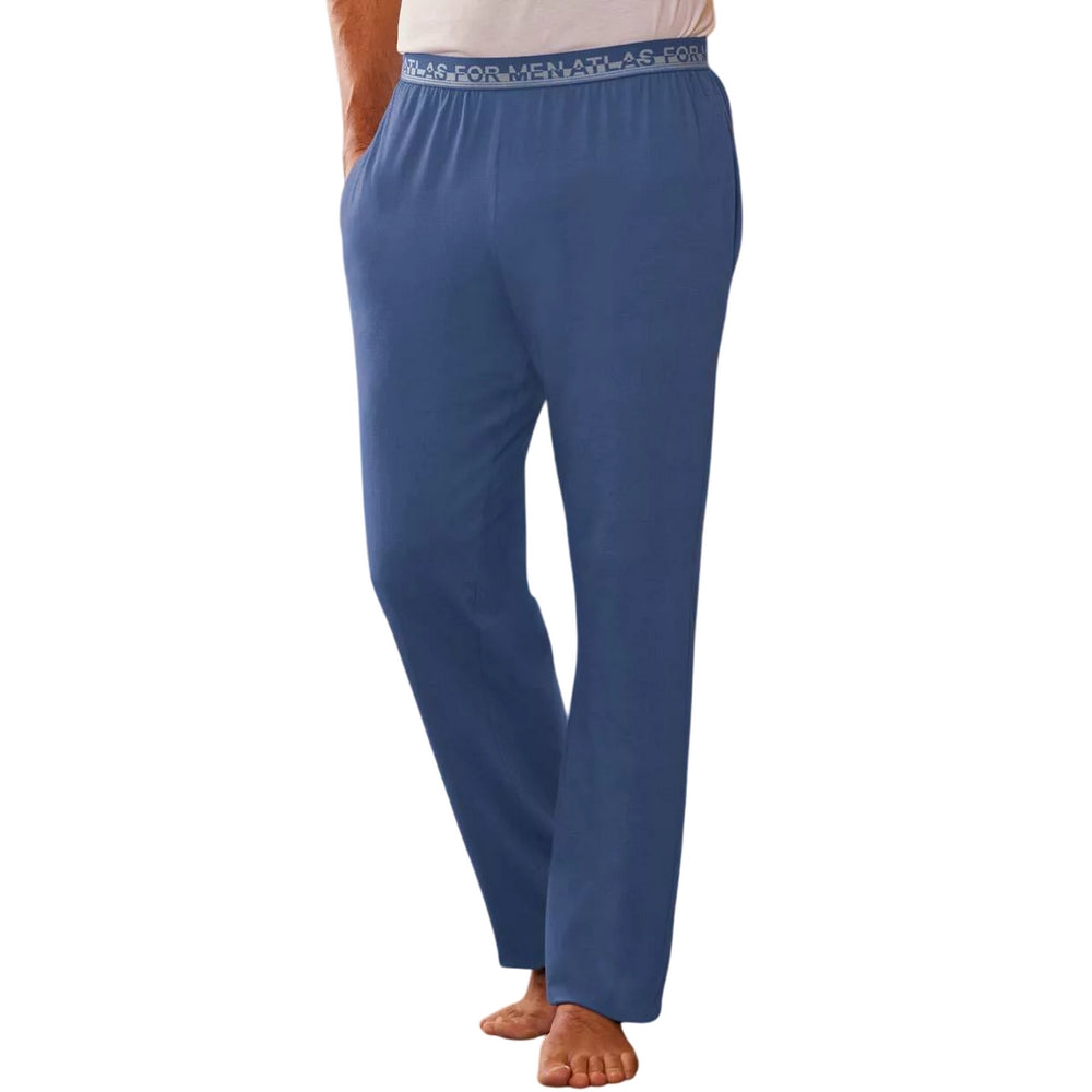 Blue - Back - Atlas For Men Mens Elasticated Waist Lounge Pants