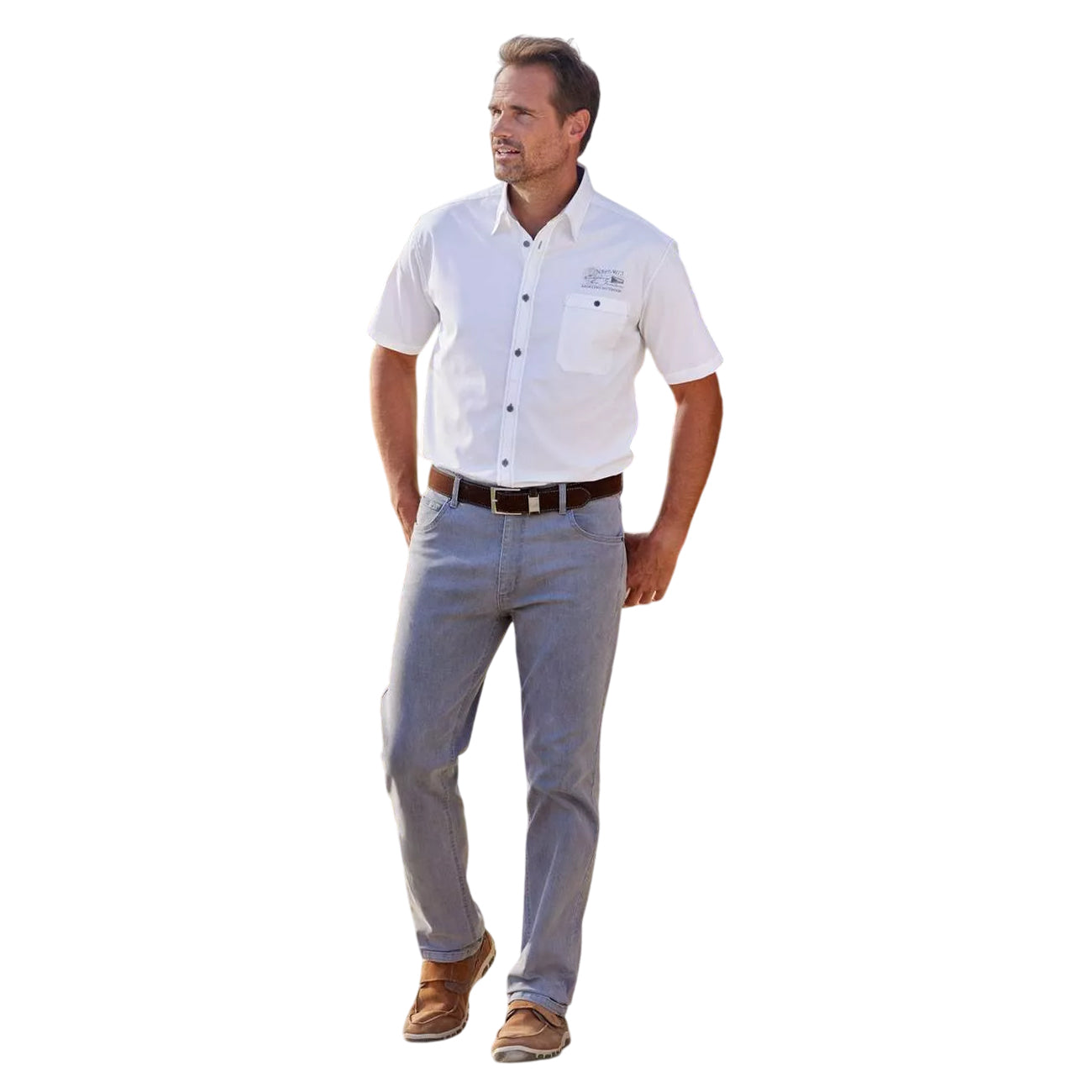 Grey - Back - Atlas For Men Mens Denim Jeans
