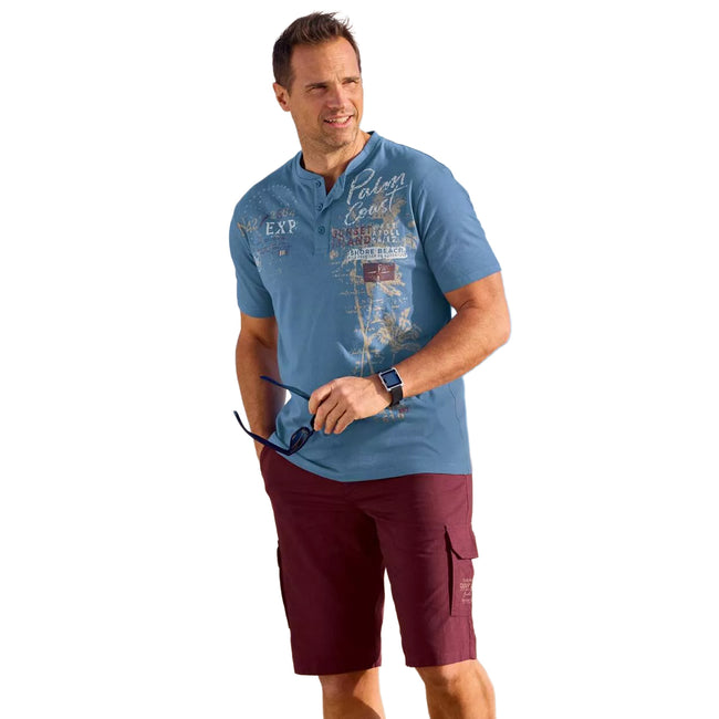 Burgundy - Side - Atlas For Men Mens Microcanvas Cargo Shorts