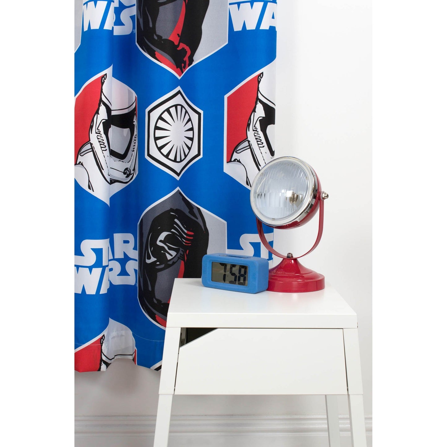 Blue - Back - Star Wars Episode VII Awaken Pencil Pleat Curtains (Pack Of 2)